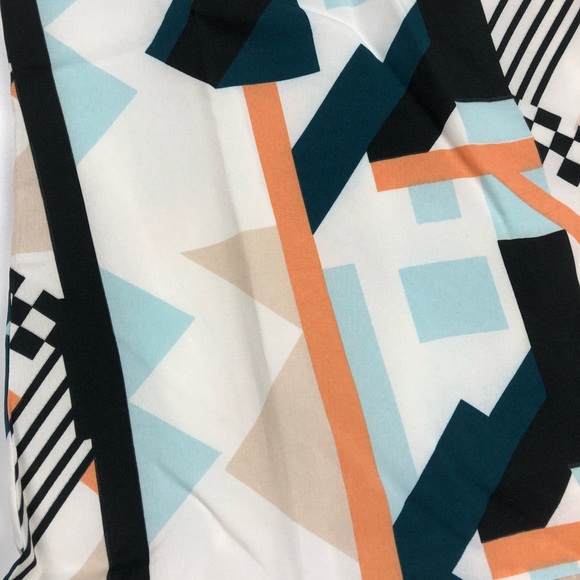 CREE GREEN MUSTARD MULTI GEO RUFFLE SLEEVELESS DRESS - Picture 7 of 9